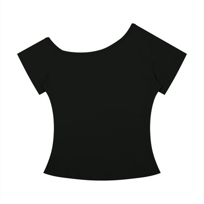 Delightfully Unhinged Off-the-Shoulder T-Shirt